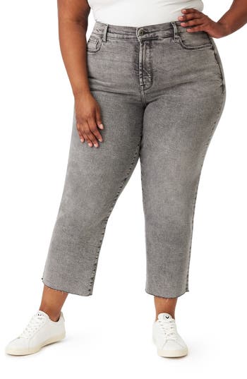 Kensie Allie Raw Hem Crop Slim Jeans In Gray