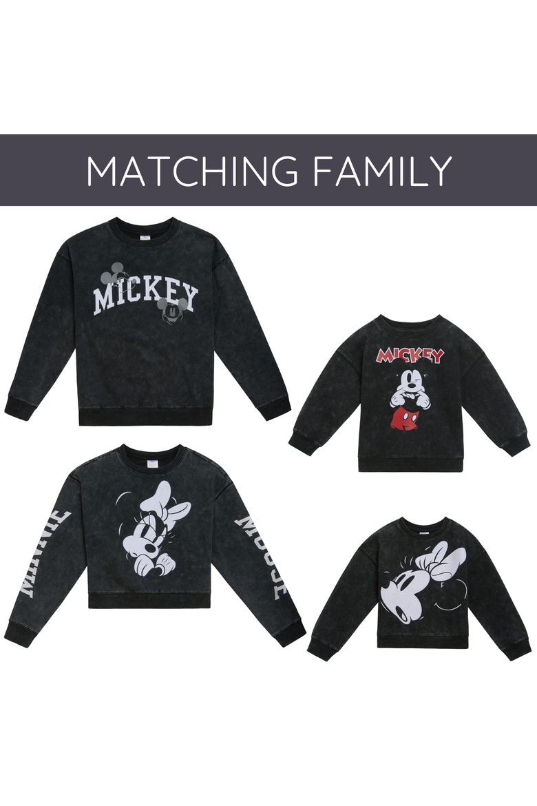 Mickey Mouse Pullover Sweatshirt, Alternate, color, Mickey Charcoal Wash