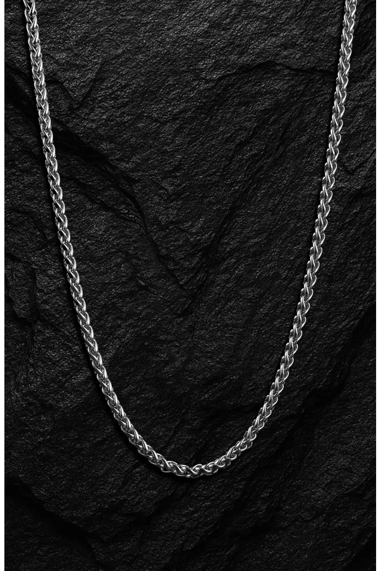 Men's Wheat Chain Necklace, Alternate, color, SILVER
