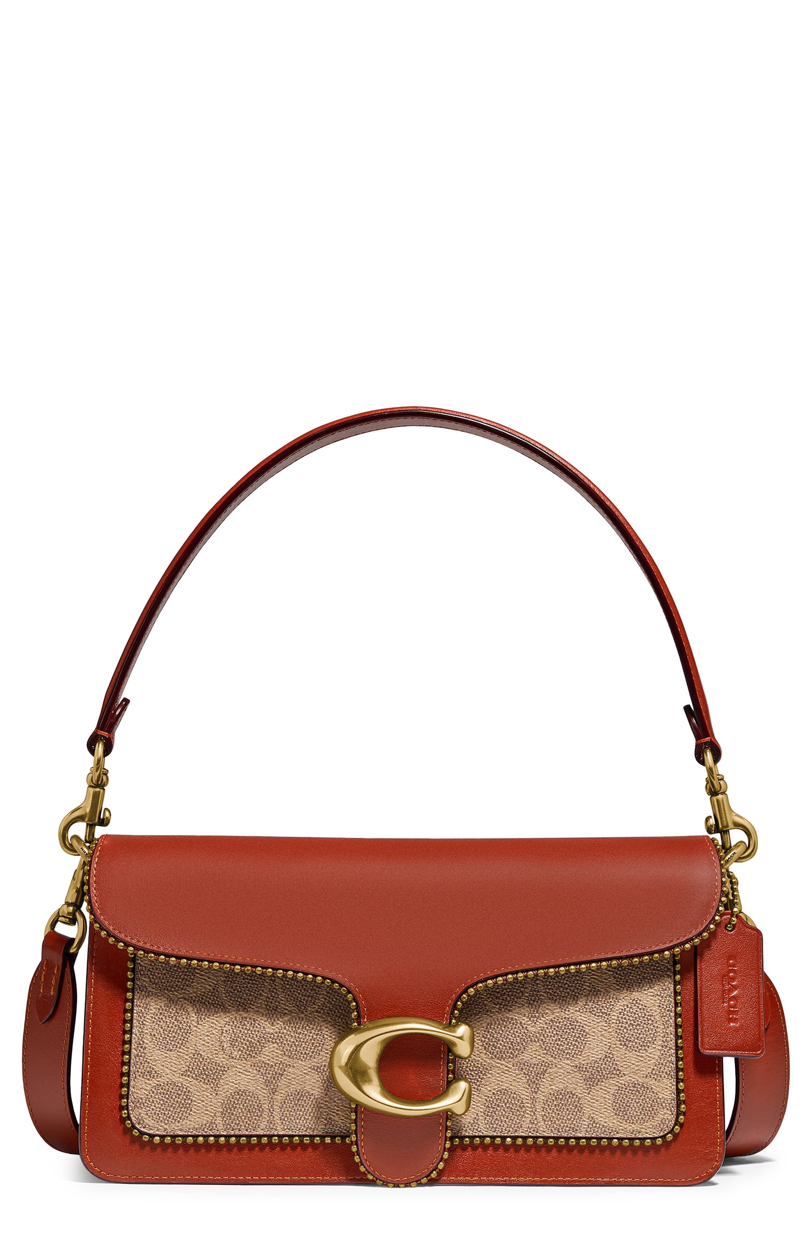 COACH Tabby 26 Coated Canvas & Leather Shoulder Bag, Main, color, 