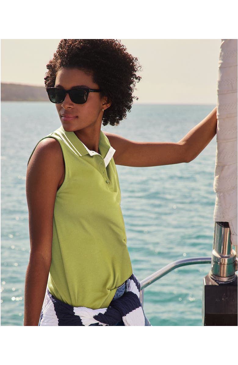 Lands' End Supima Cotton Polo, Alternate, color, Bright Pistachio/Ivory