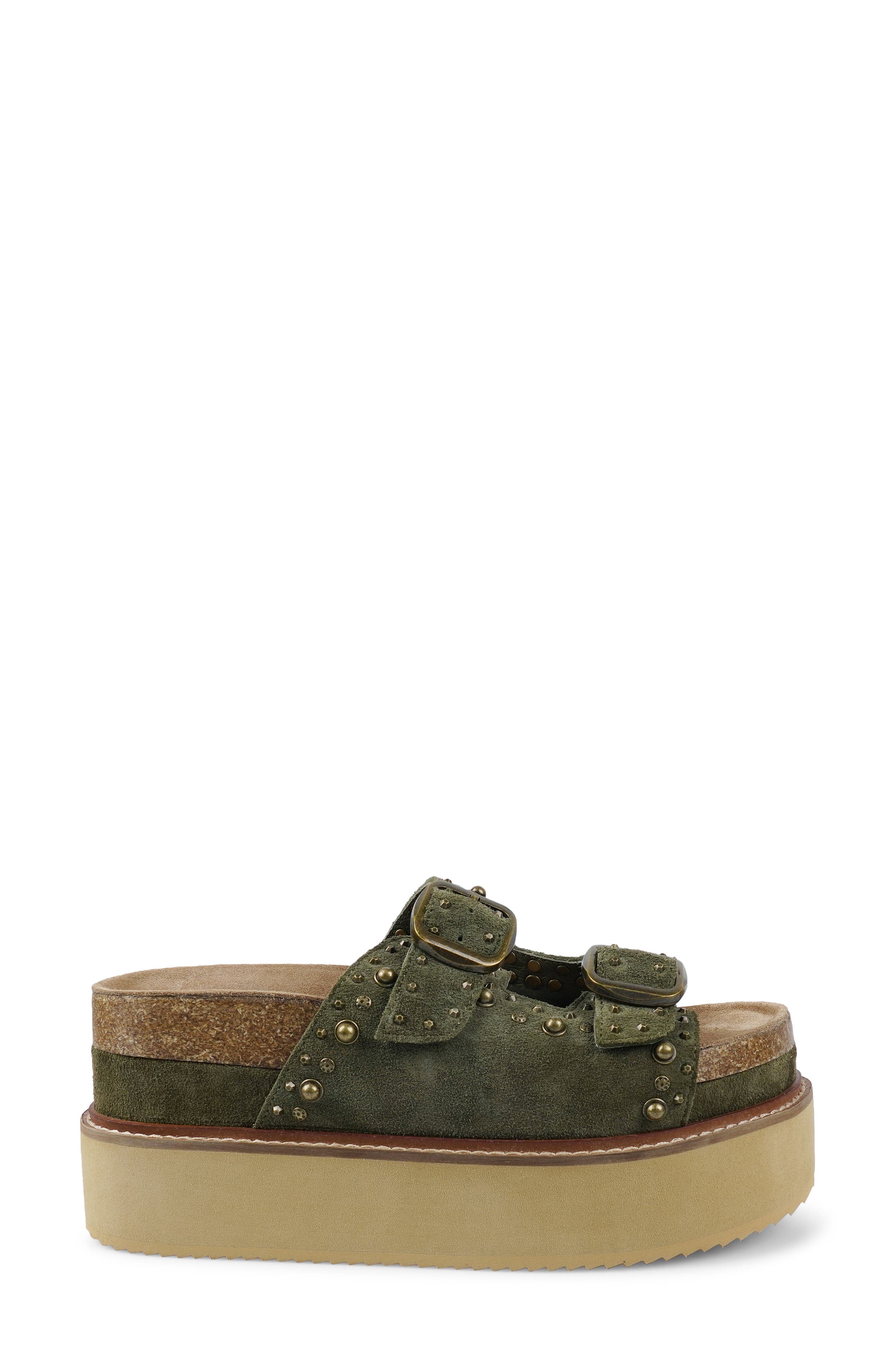 Studded Platform Sandal, Alternate, color, ARMY GREEN