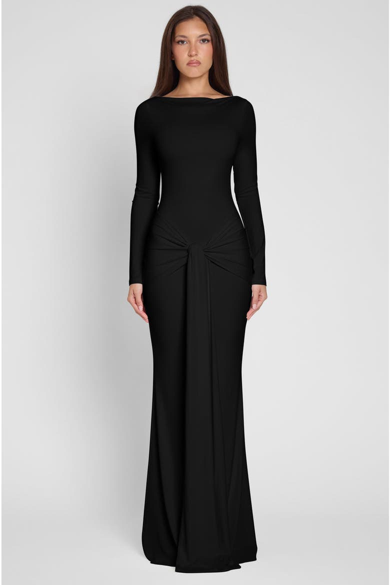 Oasis Knot Maxi Dress, Alternate, color, Black