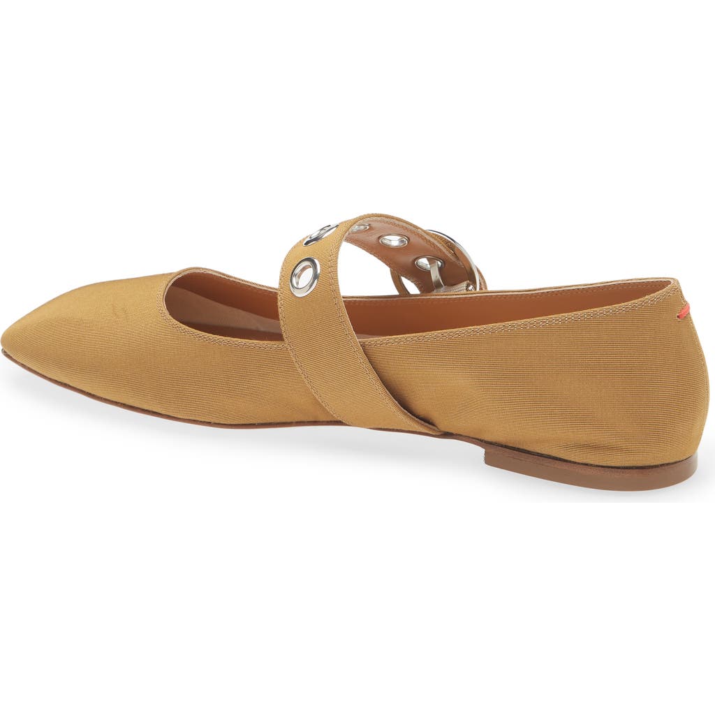 Aeyde Uma Embellished Grosgrain Mary Jane Ballet Flats In Caramel