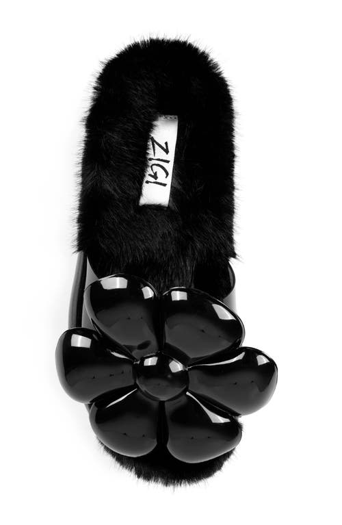 Shop Zigi Cass Faux Fur Lined Sandal In Black