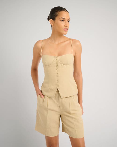 Onia Air Linen Underwire Corset Top In Nude