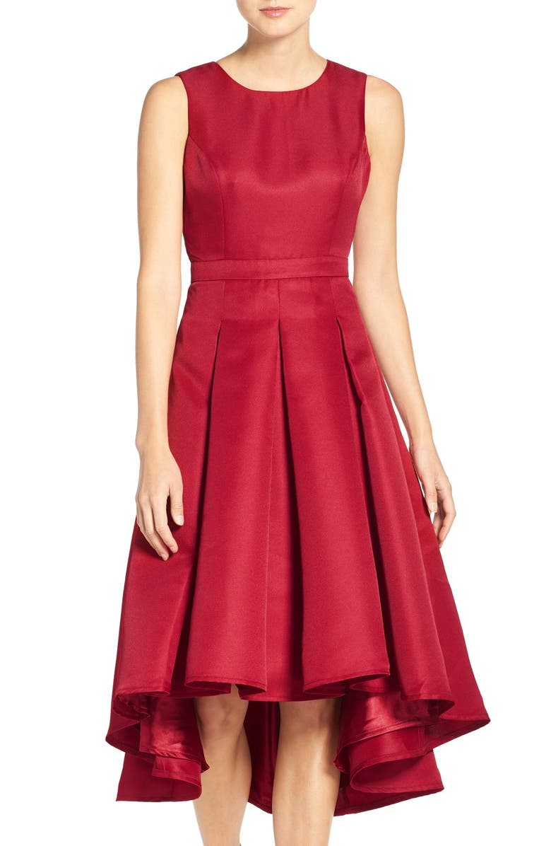 Lulus Cutout Back Tea Length High/Low Dress, Main, color, 