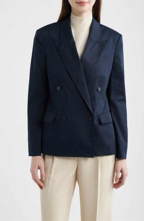 Jaleto Water Repellent Double Breasted Stretch Cotton Blazer