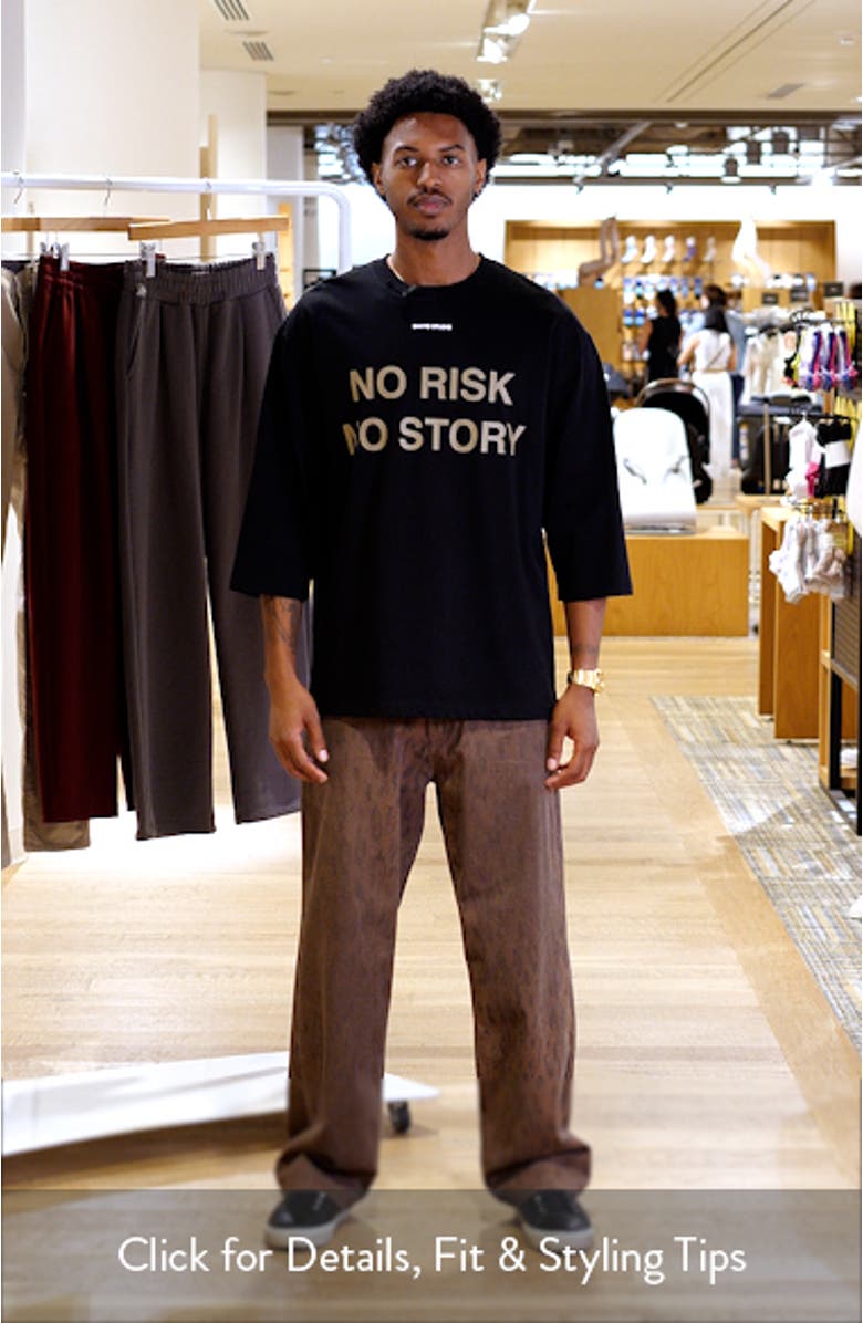 No Risk No Story Oversize Graphic T-Shirt, sales video thumbnail