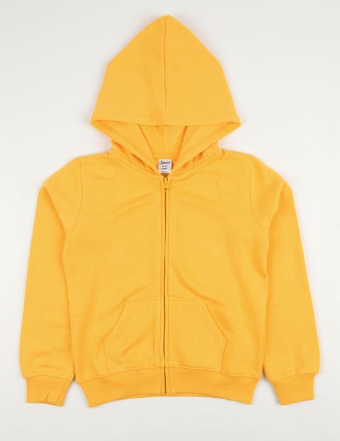 Kids Zip-Up Sweatshirt Hoodie, Cotton Blend, Solid Colors