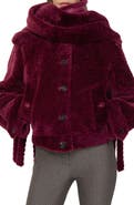 Burberry Detachable Scarf Shearling Jacket