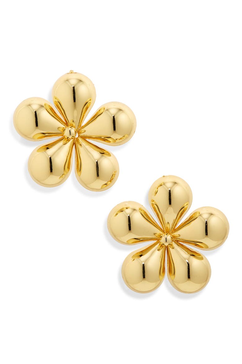 Nastasya Flower Stud Earrings, Main, color, GOLD