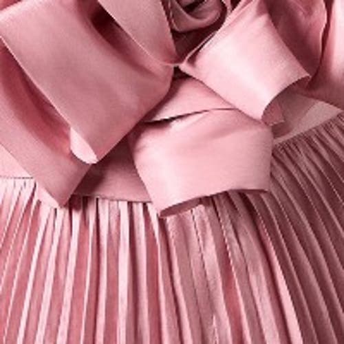 Coast Petite Metallic Pleated Corsage Dress In Pink