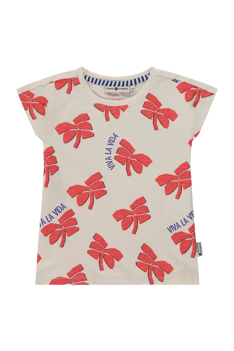 'Viva La Vida' Graphic Print T-Shirt, Main, color, Off White/ Coral