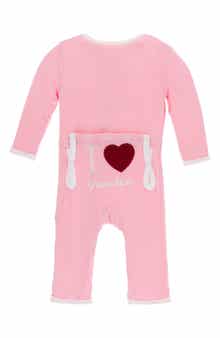 KicKee Pants I Heart Appliqué Snap Romper
