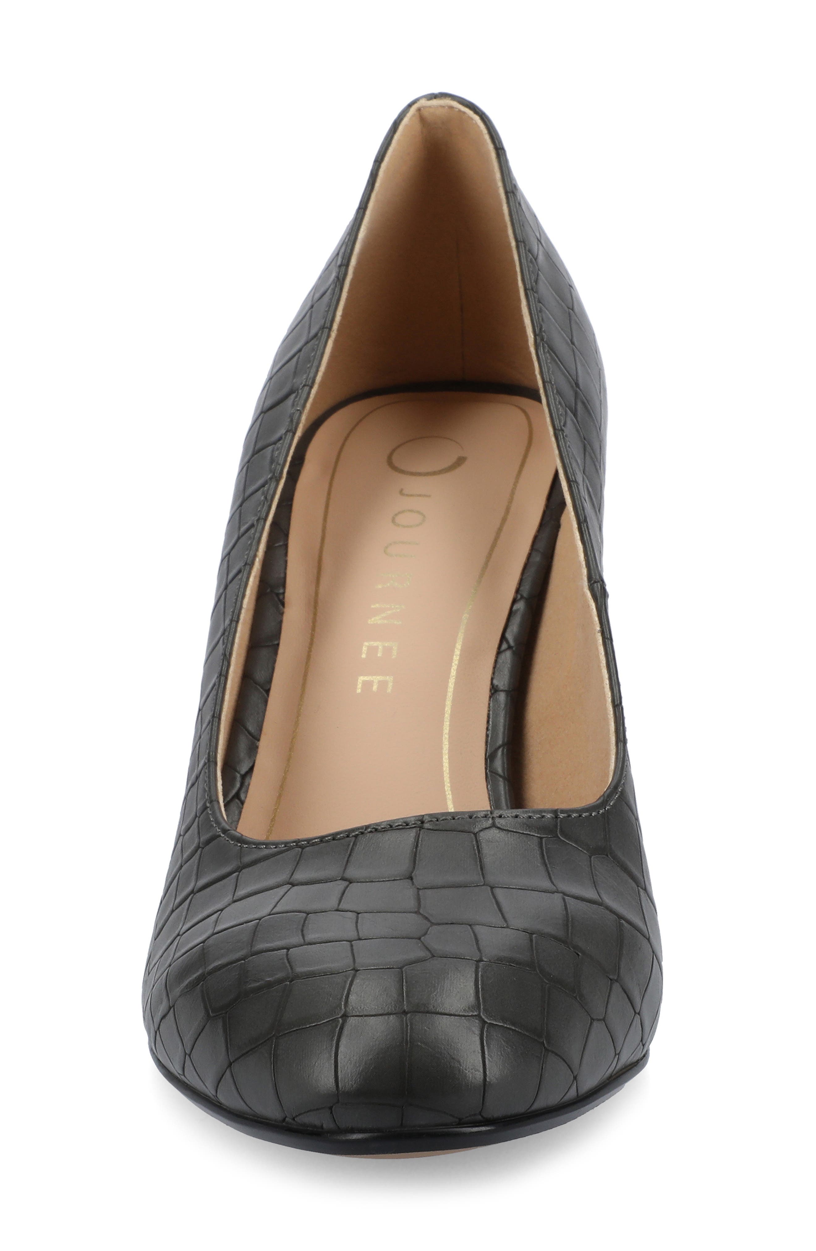 Journee Collection Seraphina Pump, Alternate, color, Charcoal Crocodile