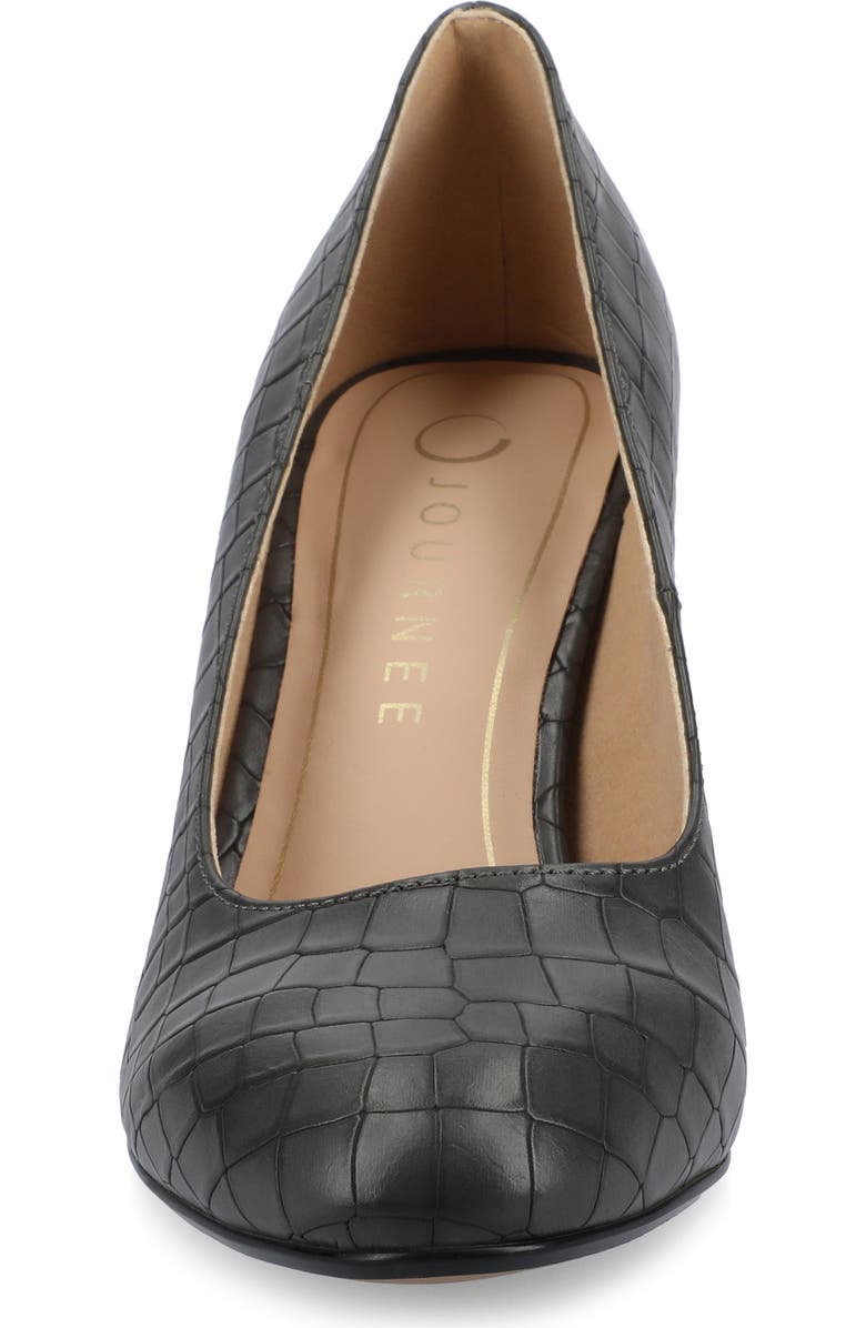 Journee Collection Seraphina Pump, Alternate, color, Charcoal Crocodile