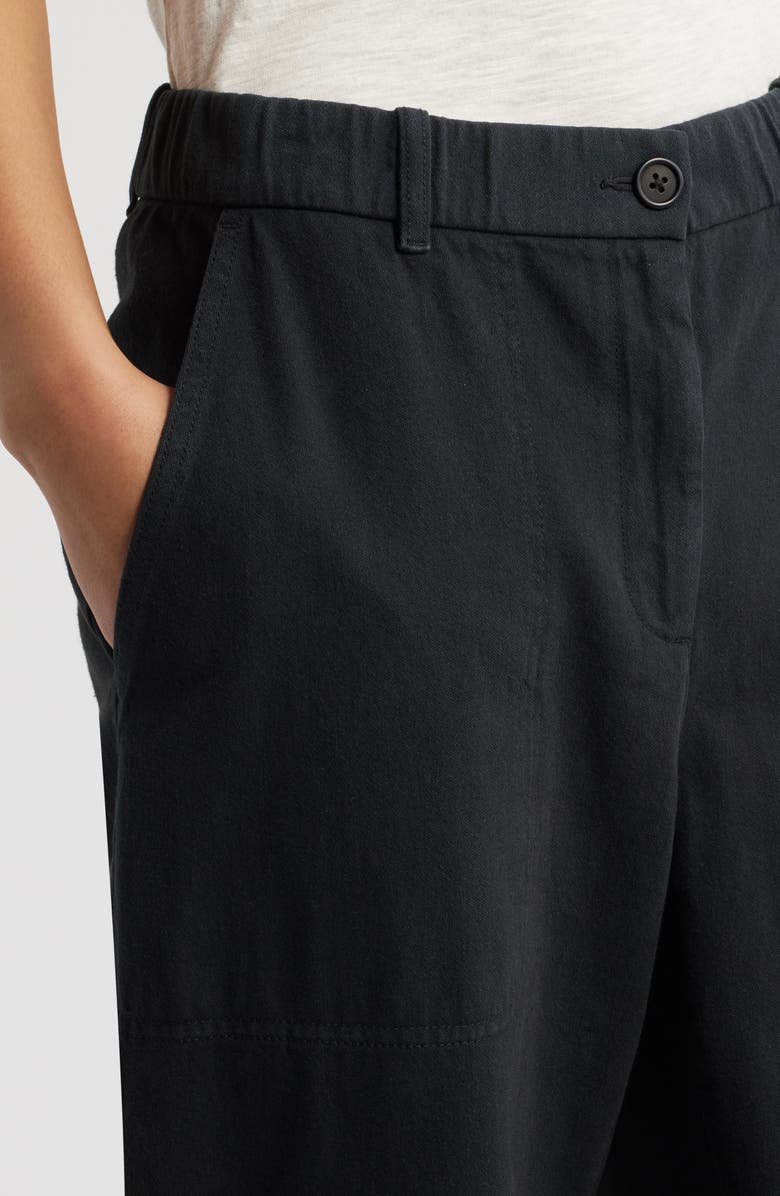 Eileen Fisher Organic Cotton Ankle Barrel Leg Pants, Alternate, color, Washed Black