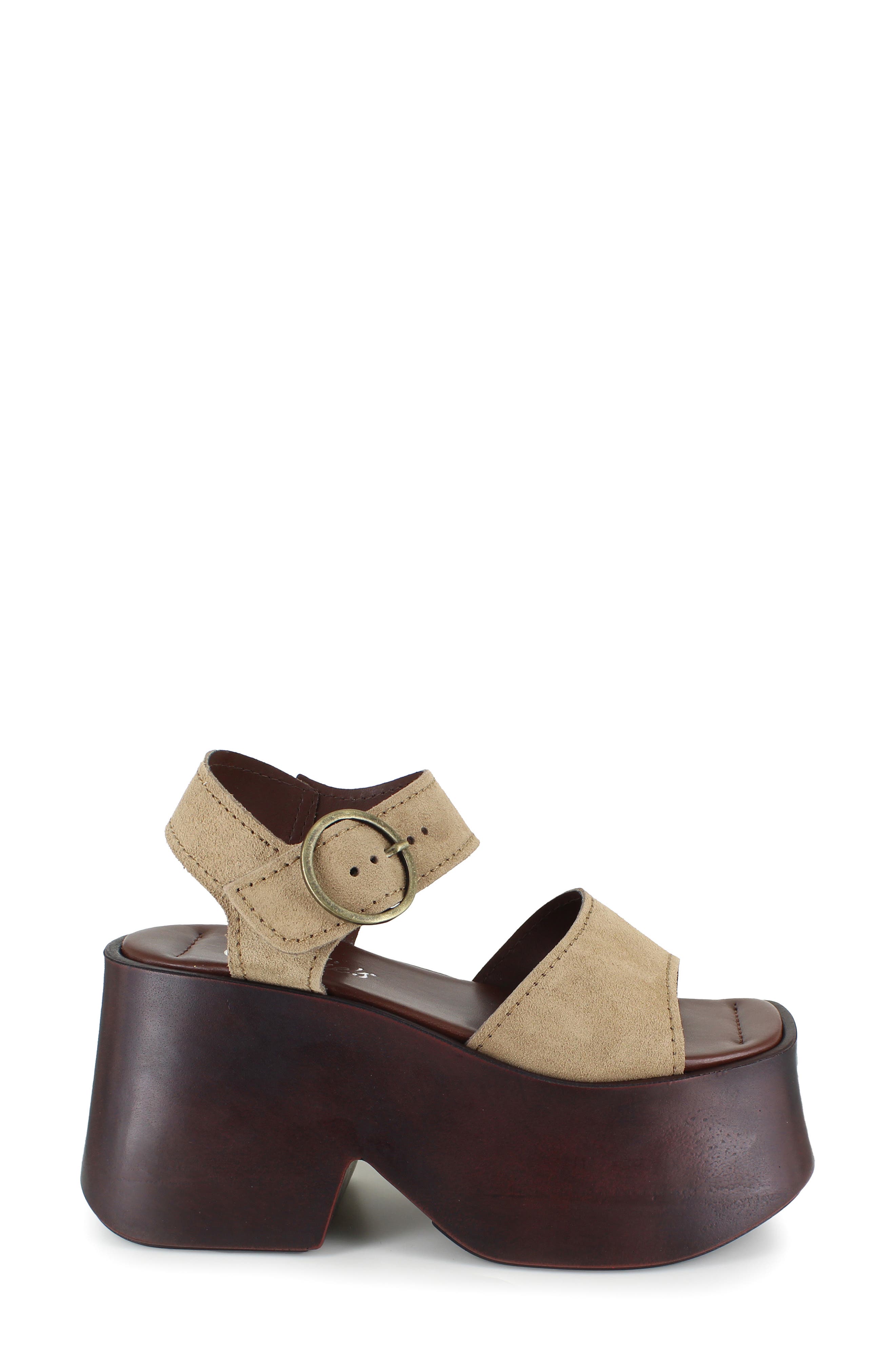 Anna Ankle Strap Platform Sandal, Alternate, color, TAUPE SUEDE