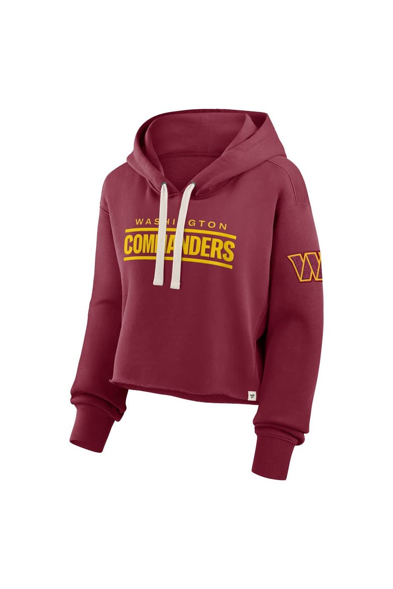 Women's Fanatics Burgundy Washington Commanders Oversized Hometown Heritage Cropped Hoodie, Alternate, color, Burgundy