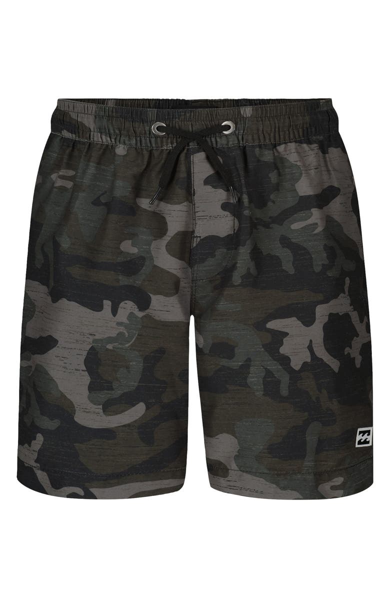 Billabong Kids' All Day Layback Swim Trunks, Main, color, Charcoal