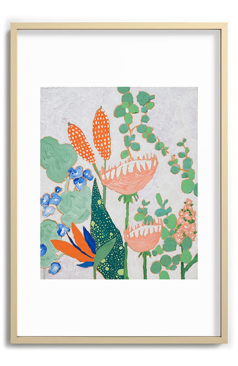 Deny Designs Protea & Birds of Paradise Framed Art Print, Alternate, color, Green