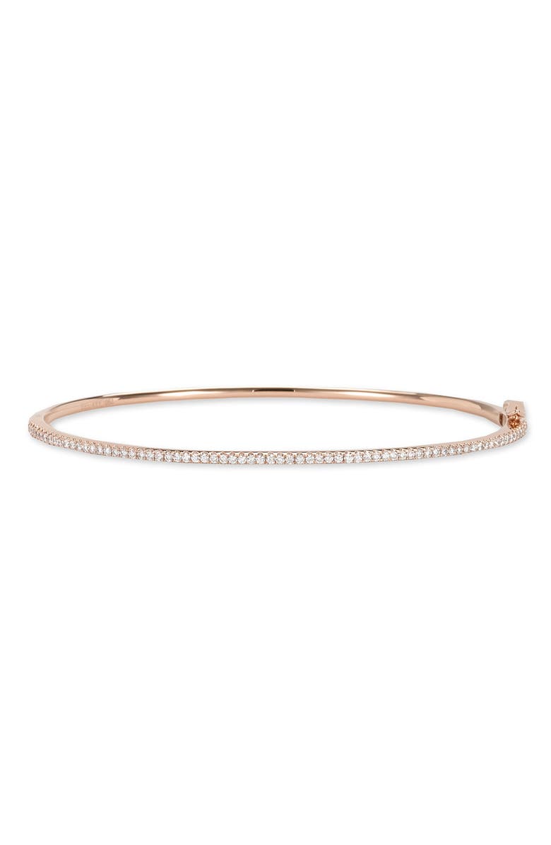 Bony Levy Skinny Stackable Diamond Bangle, Main, color, 18K Rose Gold