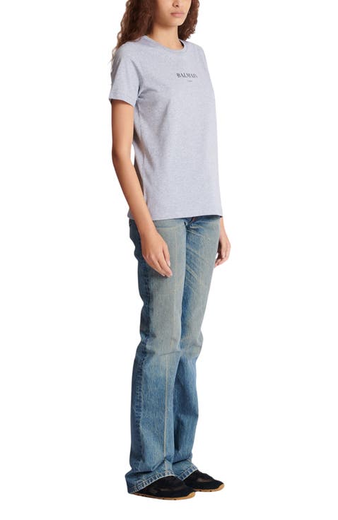 T-Shirt with Balmain Print
