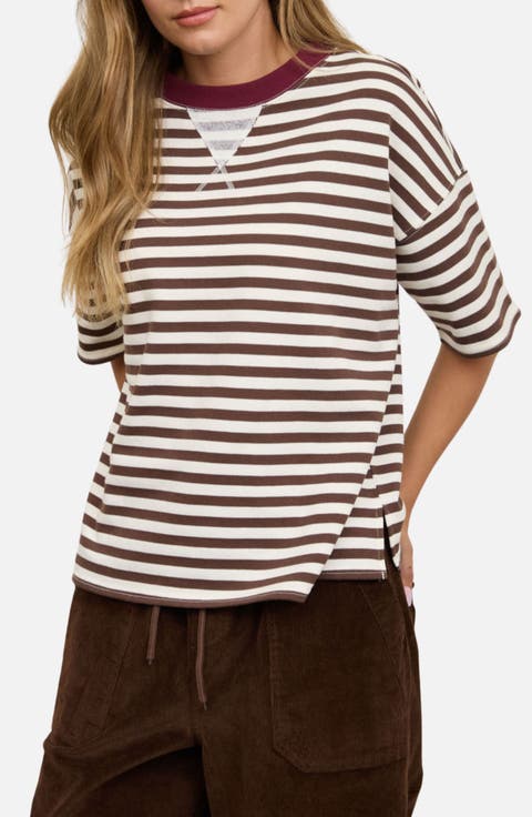 Striped Colorblock Short Sleeve T-Shirt