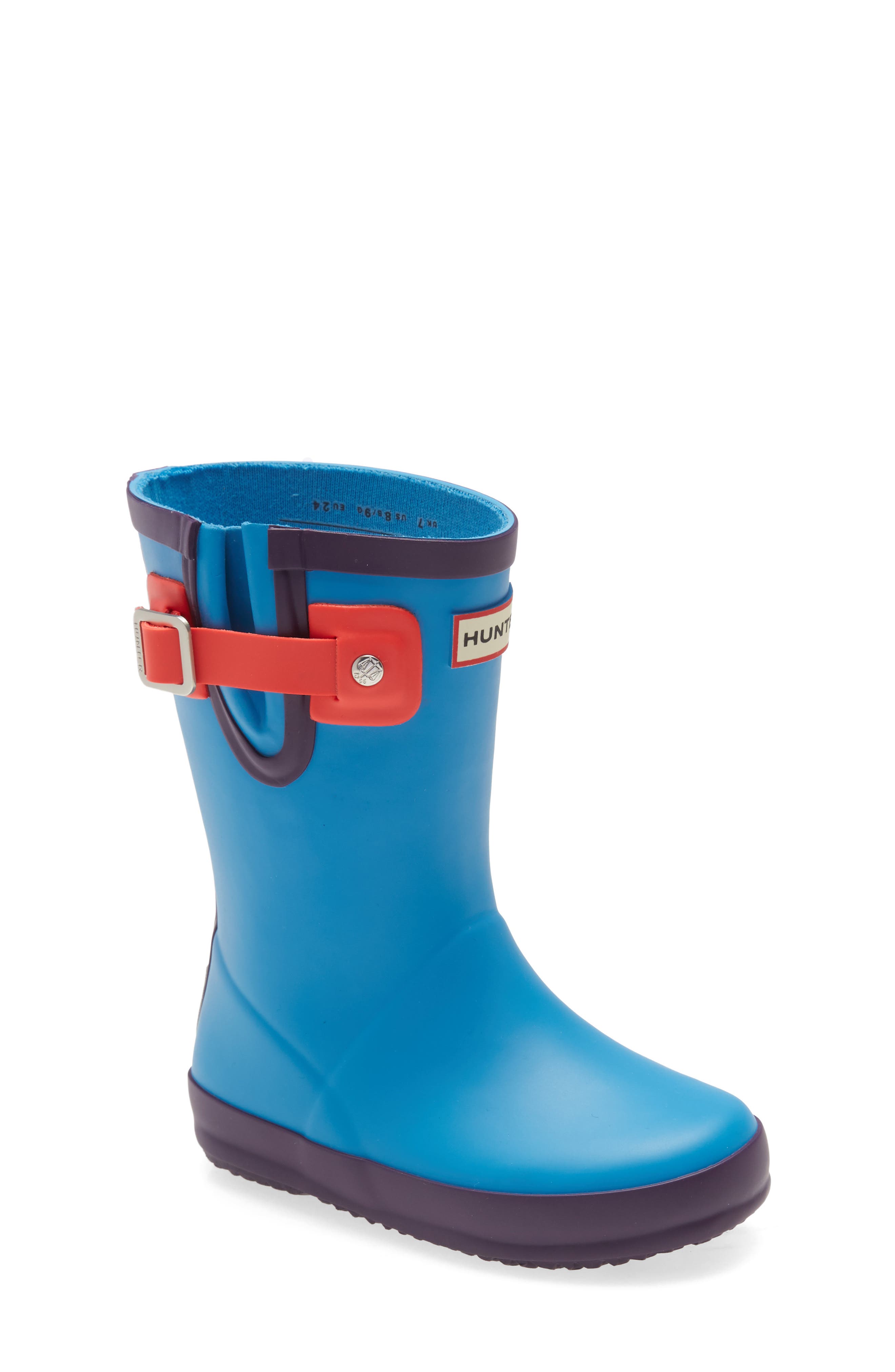 Buckle Strap Rain Boot, Main, color, BLUE BOTTLE/ BLUE/ CARGILL