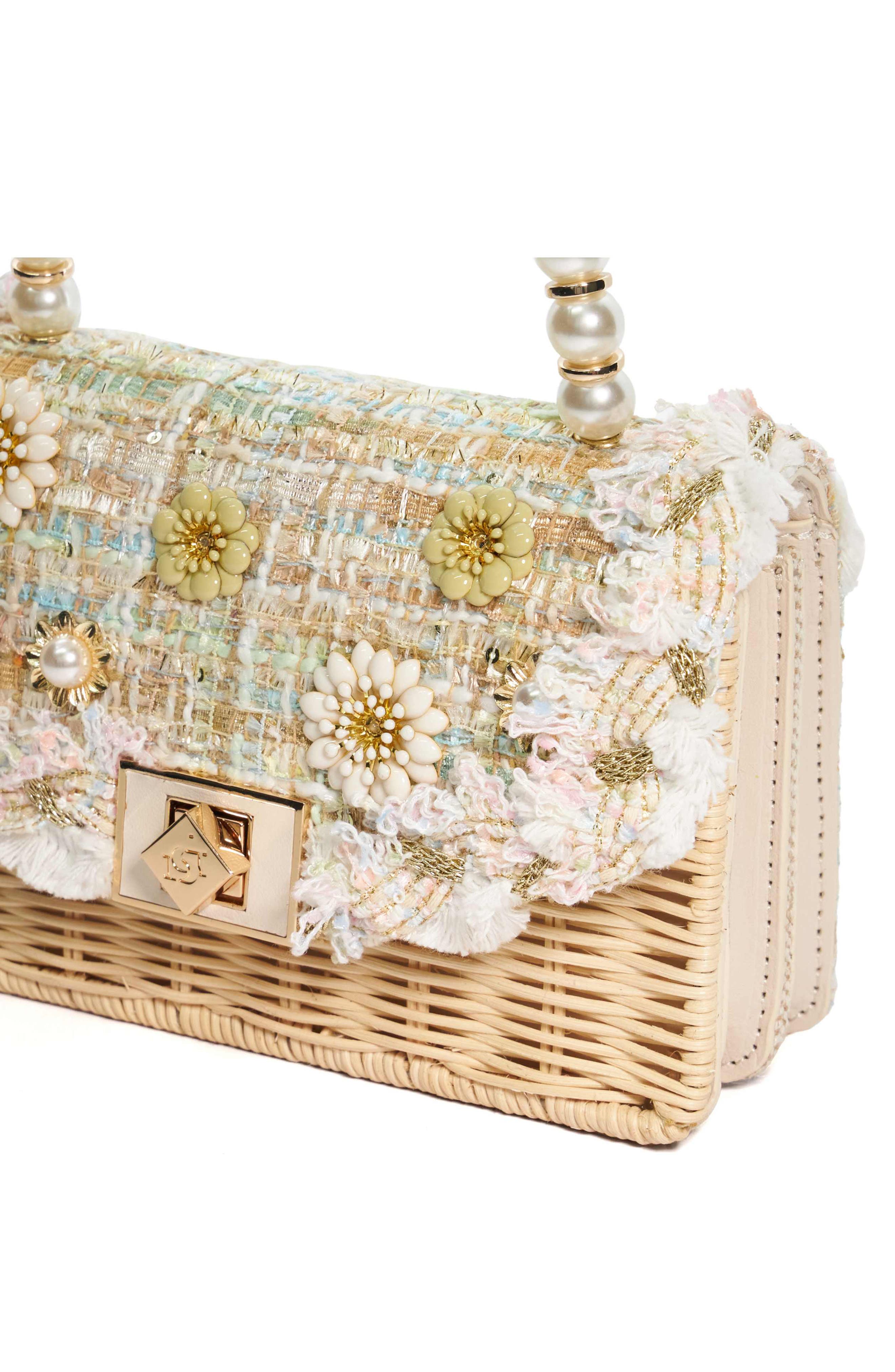 Dune London Blooms Woven Shoulder Bag, Alternate, color, 