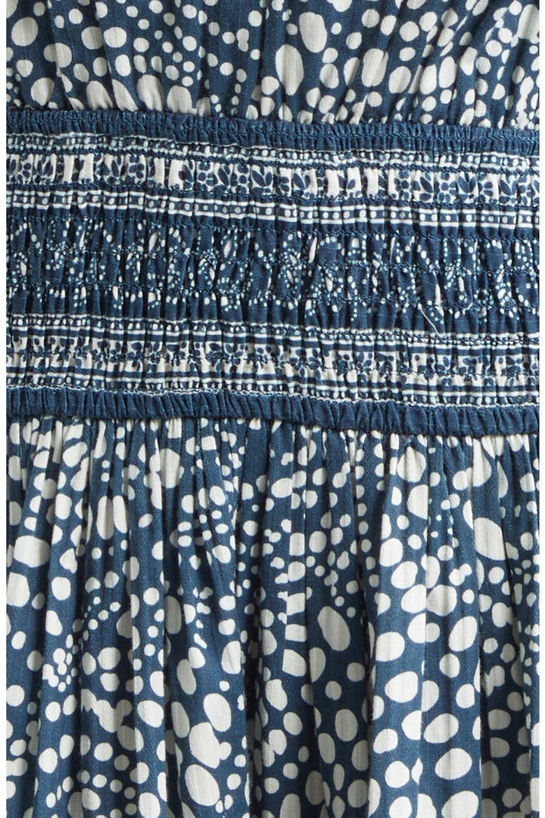 April Mixed Print Cotton Minidress, Alternate, color, NAVY DOT