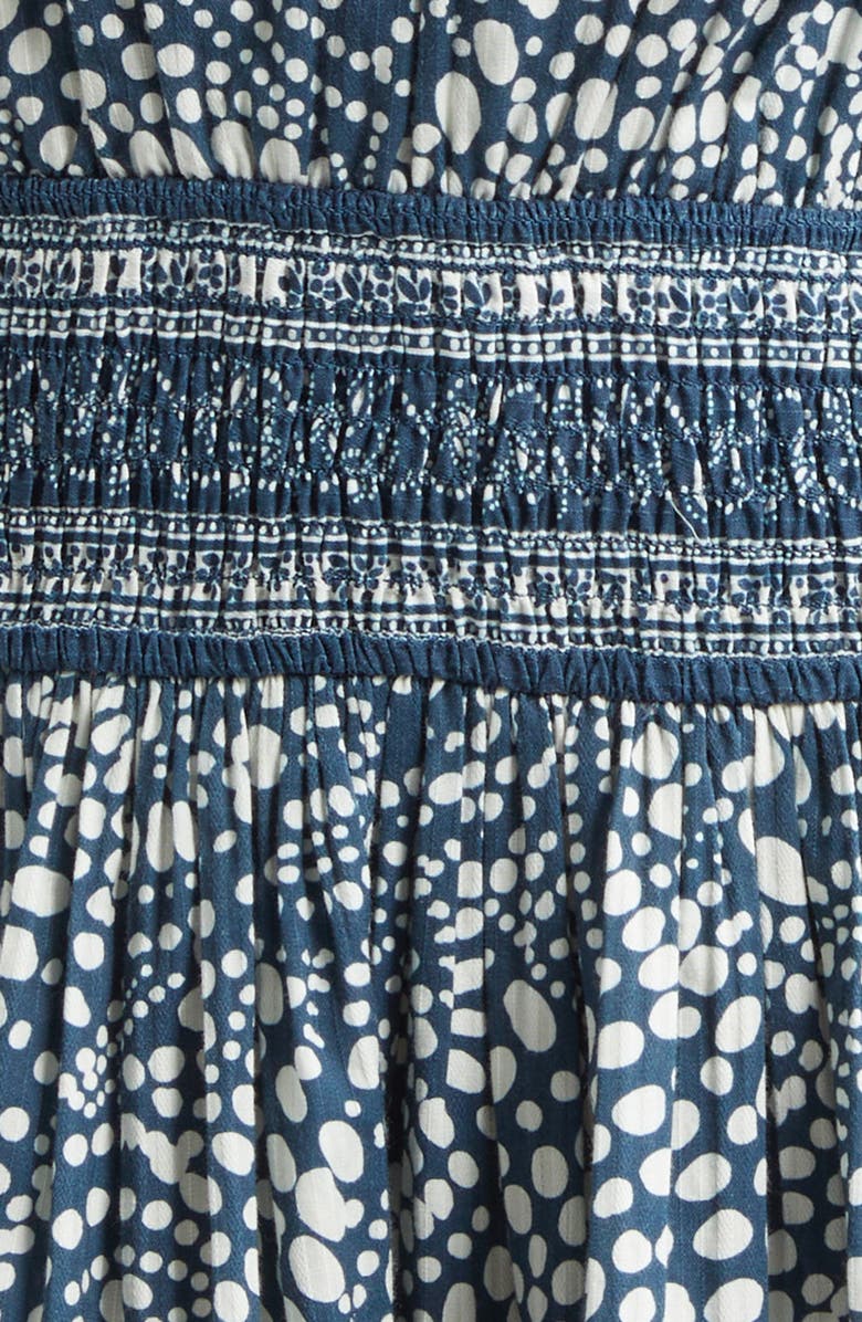 Ramy Brook April Mixed Print Cotton Minidress, Alternate, color, Navy Dot