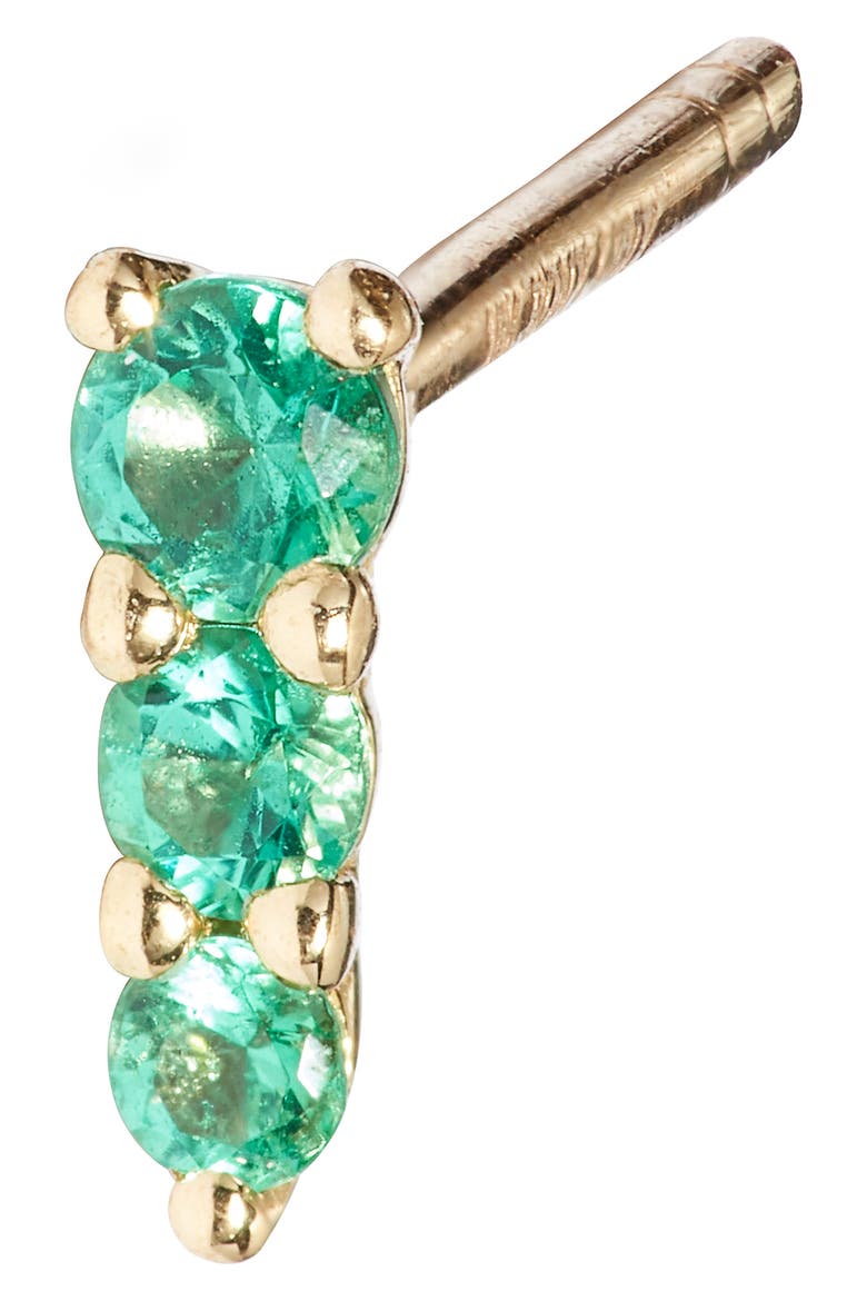 El Mar Emerald Stick Stud Earrings (Nordstrom Exclusive), Alternate, color, 18KY