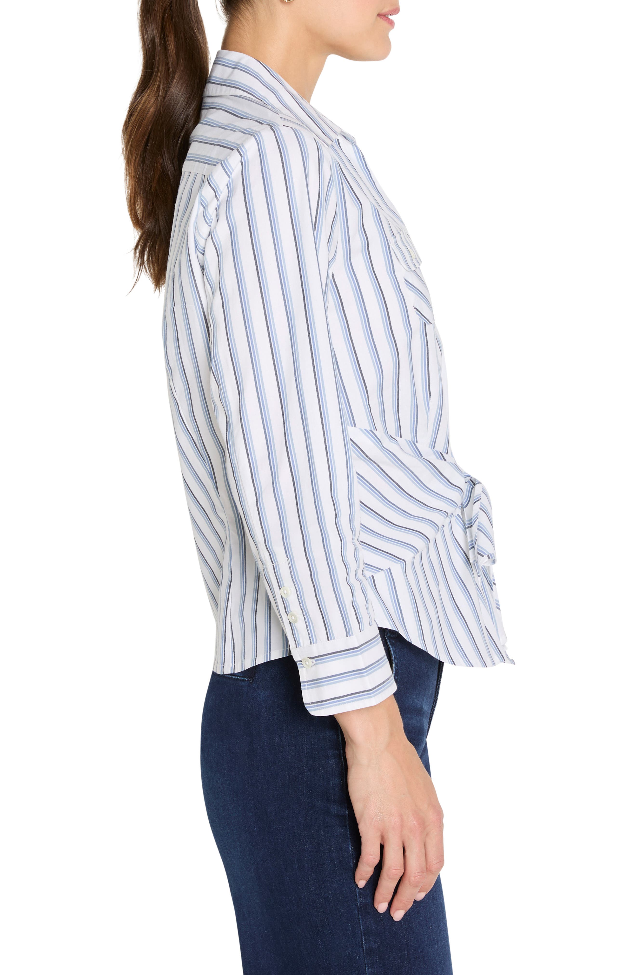 Iconic Stripe Tie Front Button-Up Shirt (Women) | Nordstrom