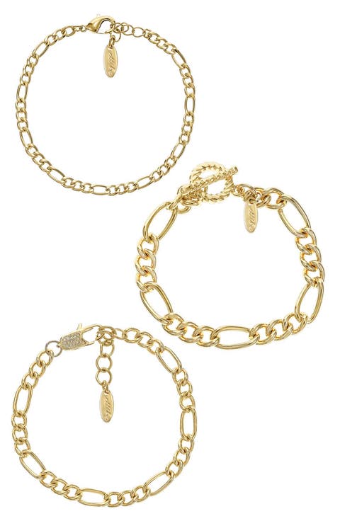 Set of 3 Chain Link Bracelets
