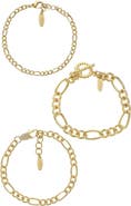 Ettika Set of 3 Chain Link Bracelets