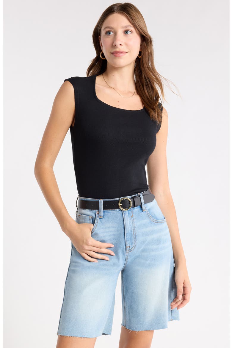 Square Neck Top, Main, color, BLACK