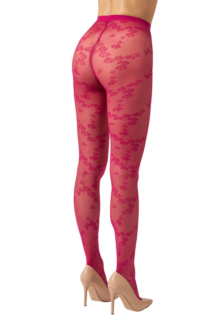 Floret Tights, Alternate, color, RUBY