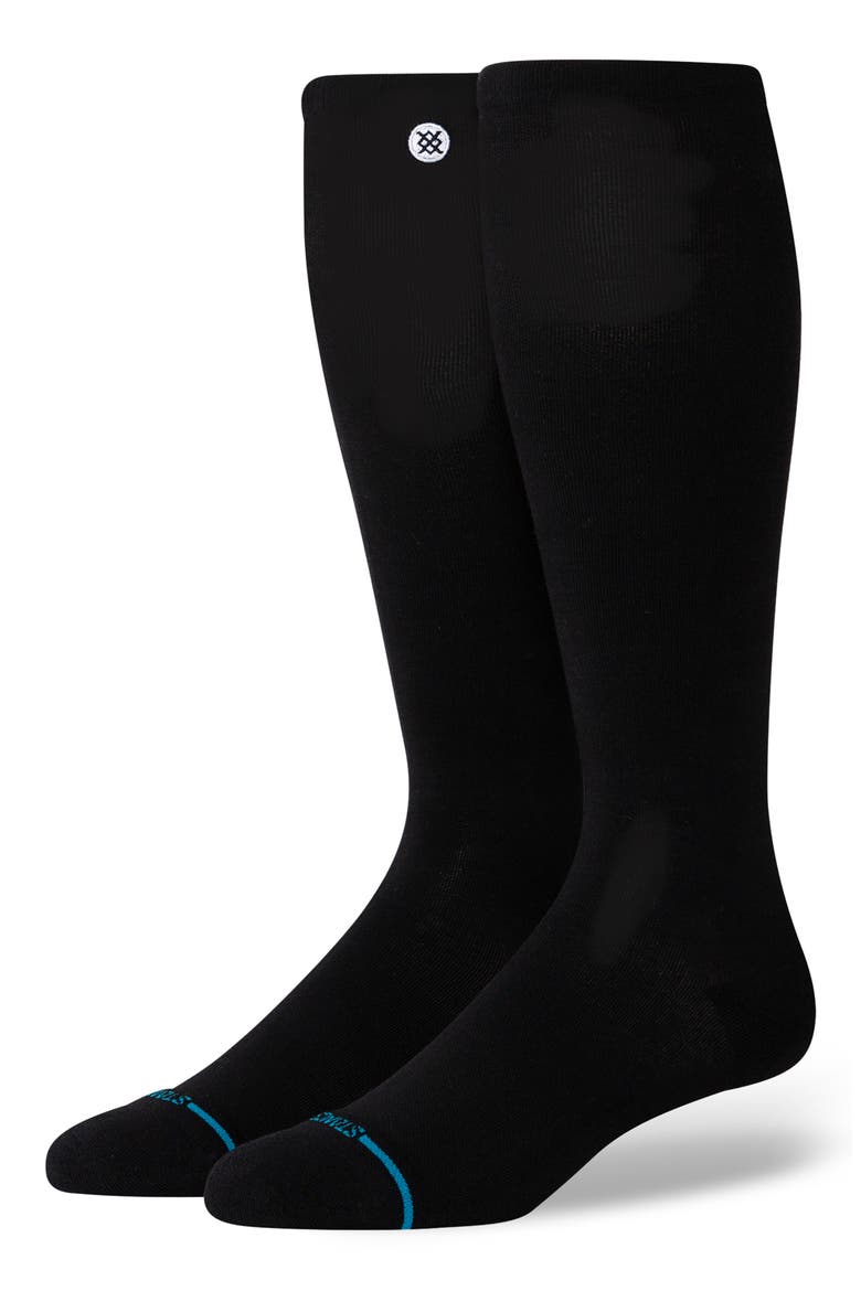 Icon Compression Over The Calf Socks, Main, color, BLK BLACK