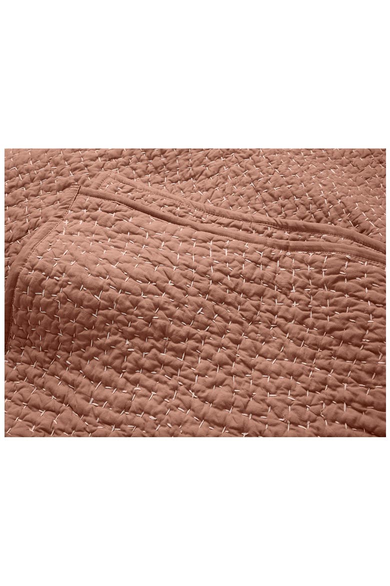 Pebbled Handstitched Organic Cotton Quilt, Alternate, color, PRALINE