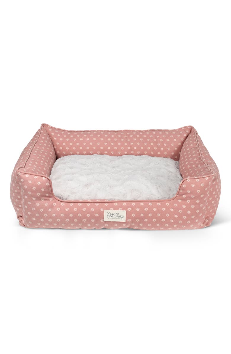 Fringe Studio Medium Canvas Rectangular Cuddler Pet Bed, Main, color, Pink