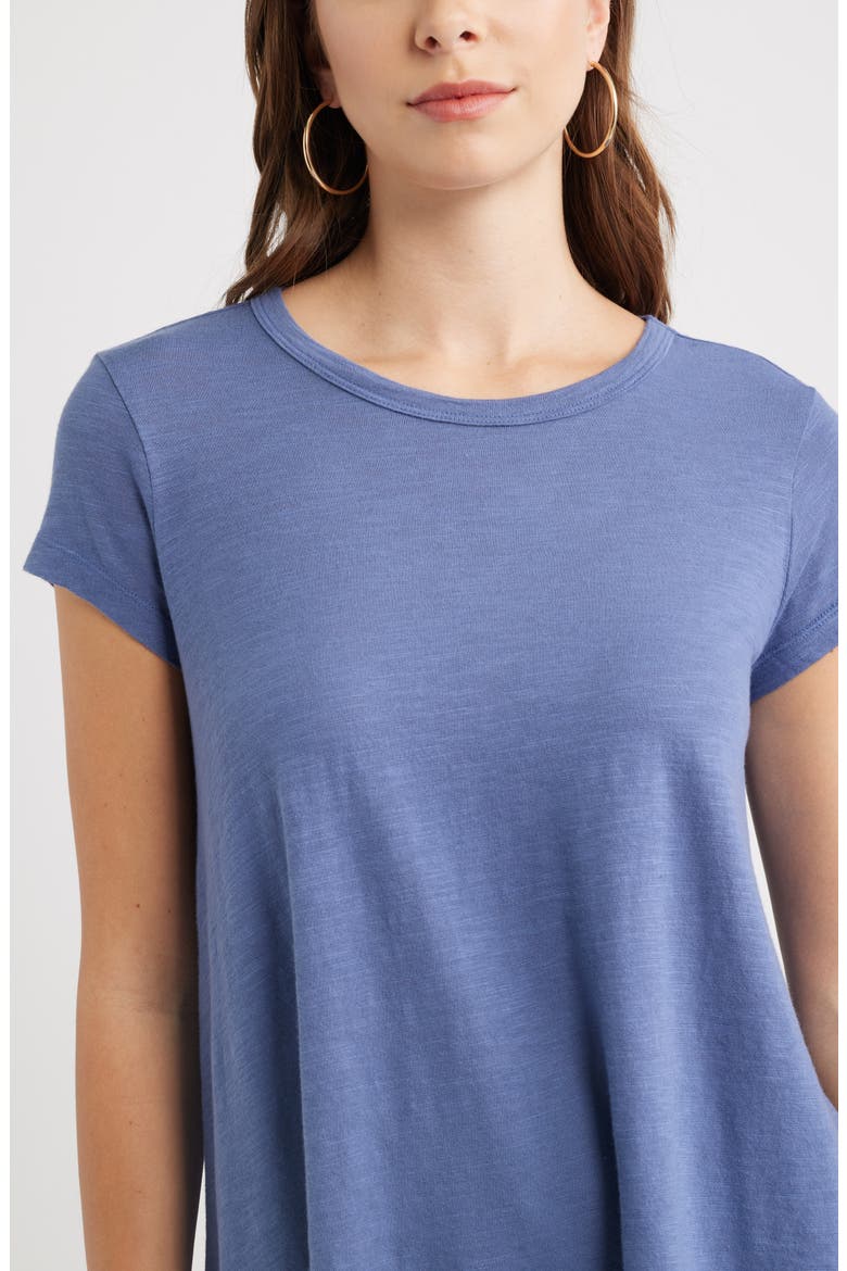Cotton Blend Swing T-Shirt, Alternate, color, BLUE INDIGO