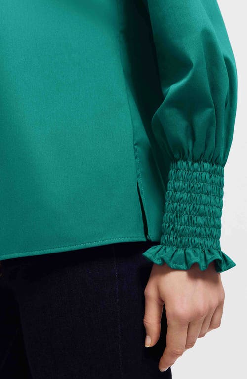 Foxcroft Avril Matte Sateen Button-up Shirt In Green