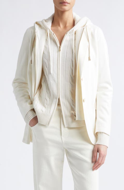Cable Knit Cashmere Full Zip Sweater