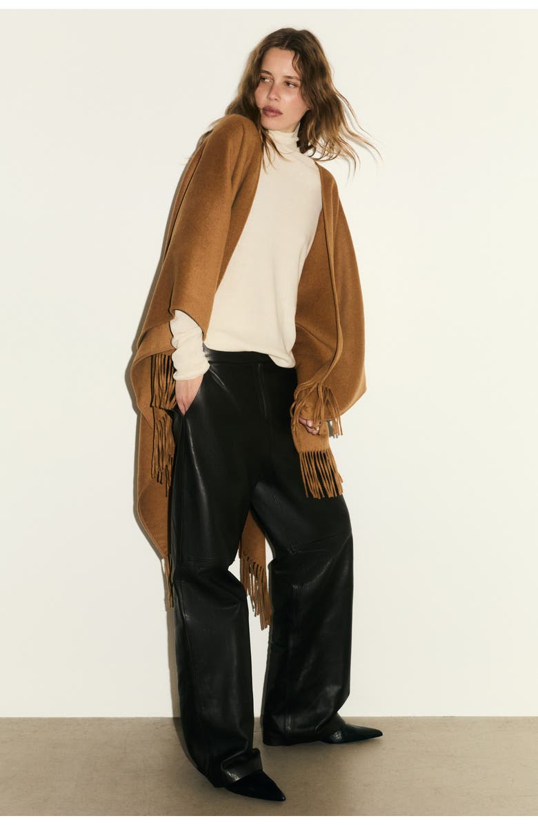 H&M Wool-blend Cape, Alternate, color, Dark Beige