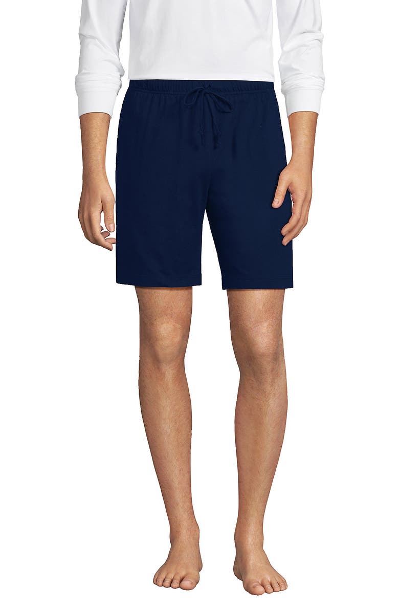 Lands' End Knit Jersey Pajama Shorts, Alternate, color, Deep Sea Navy