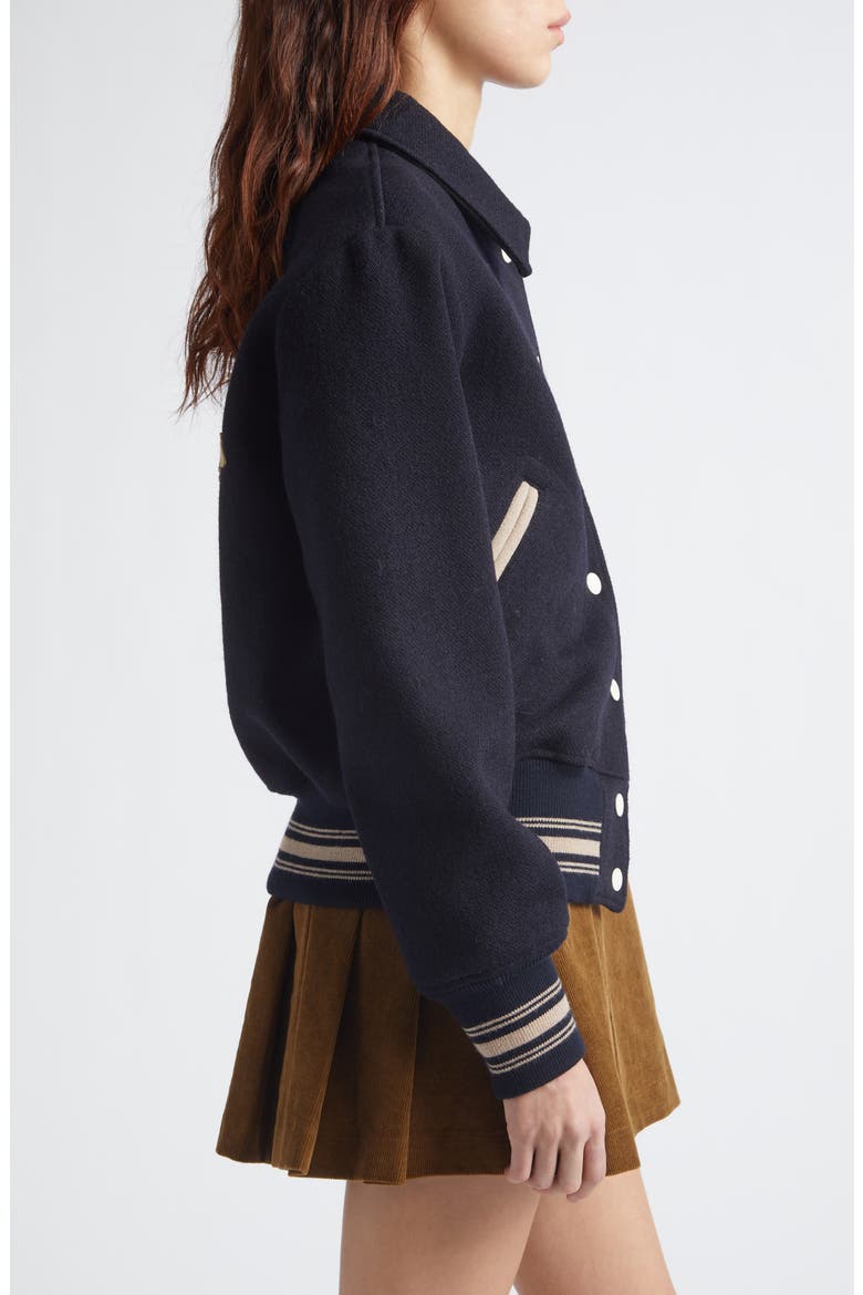 Journey Slim Wool Bomber Jacket, Alternate, color, MIDNIGHT BLUE