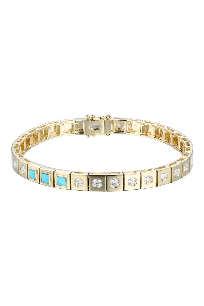 Leggo Turquoise & Diamond ID Bracelet, Main, color, TURQUOISE