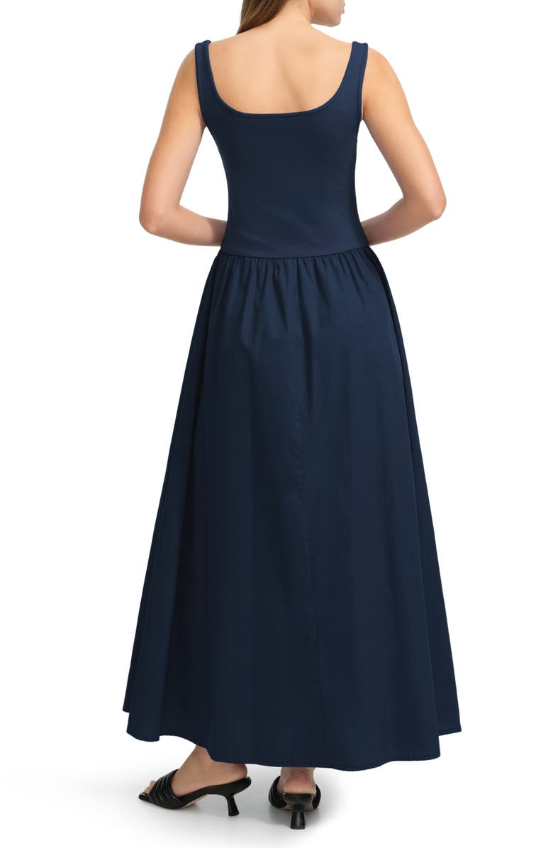 Marcella Clara Mixed Media Ponte & Cotton A-Line Dress, Alternate, color, 